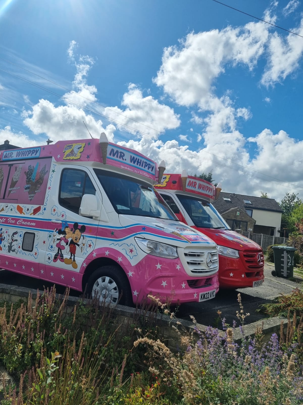 Serving ice cream at an outdoor event